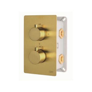 MIXER TERMOSTATICO TRES FUNCIONES PARA DUCHA SUPREME DORADO QM 14.800.1009G