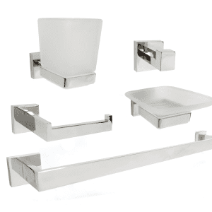 SET DE ACCESORIOS DE BAÑO BOLZANO 5 PIEZAS GRI.04.03